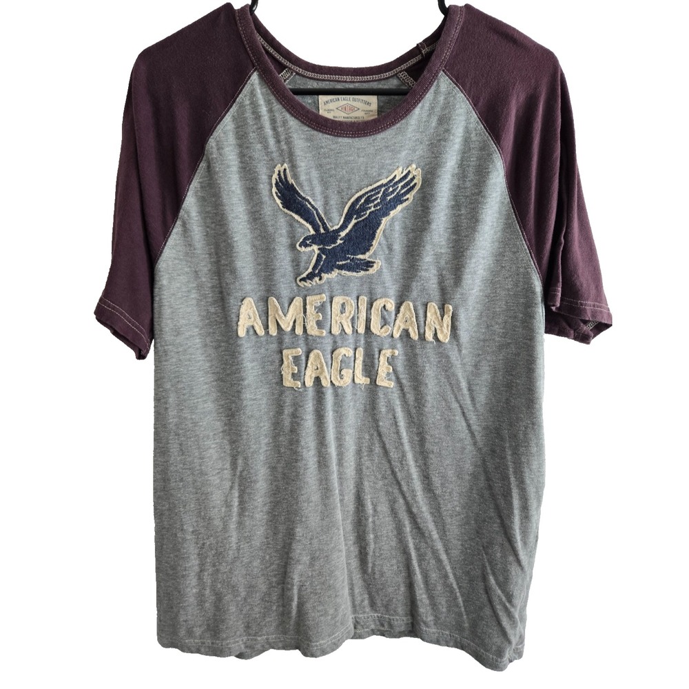 Vintage American Eagle T-Shirt Mens Size Large Grey Classic Pop Out Logo Y2K VTG